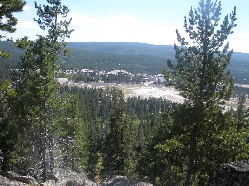 Trip (119).JPG - Old Faithful Inn and the geyser basin as seen from the trails observation point.